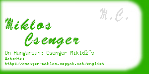 miklos csenger business card